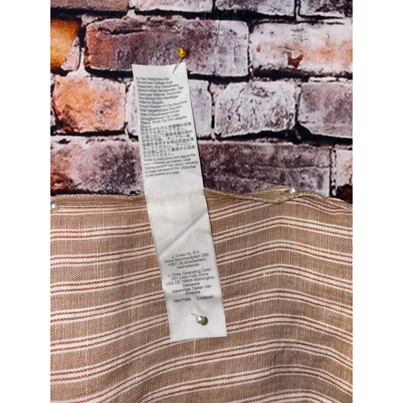 Madewell Refined Linen Top with Open back in rust and white stripe Size 12 - Picture 13 of 15